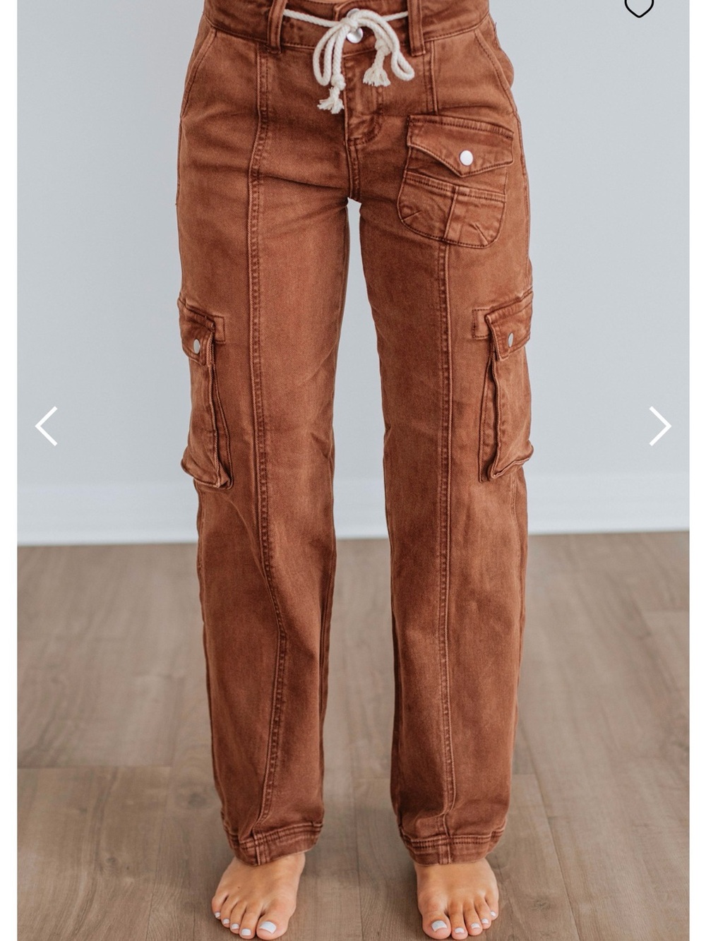 Risen Jeans Straight Leg Cargo Jeans — Cocoa Brown
